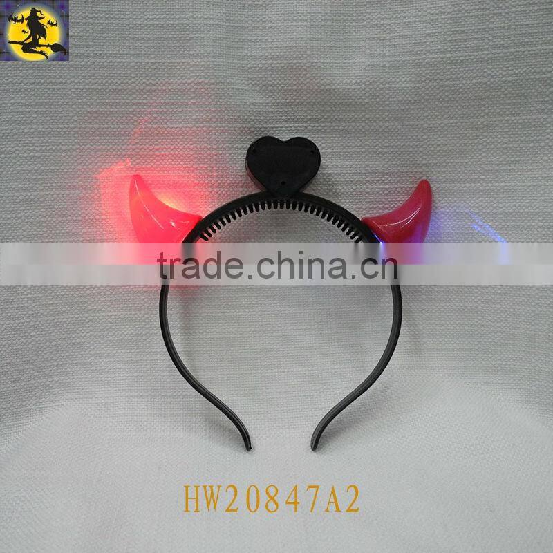Big Red Ox horn Headband with LED for Halloween