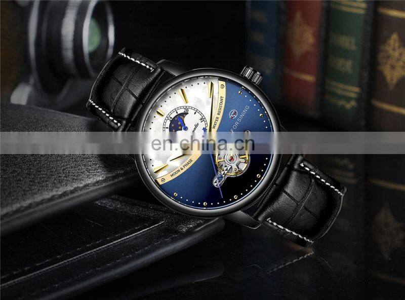 Forsining 339 Moon Phase Man Watches Chronograph Luxury Tourbillon Automatic Mechanical Watched Luxury