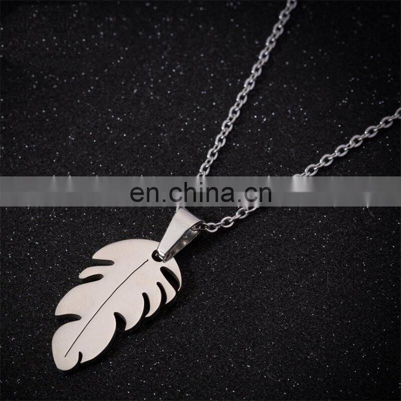 Simple Feather Necklace Long Sweater Chain Statement Choker Necklace for Women