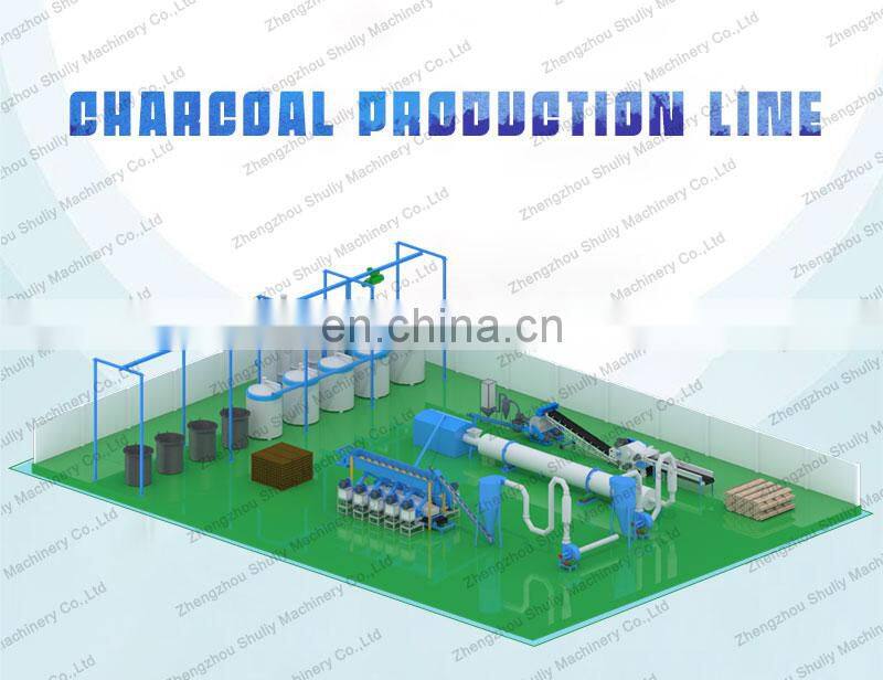 High profit biomass charcoal production line 1 ton per day production line natural charcoal