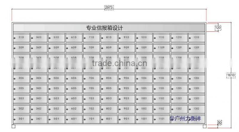 Stainless Steels Corporate Mailbox for office&appartment in door used