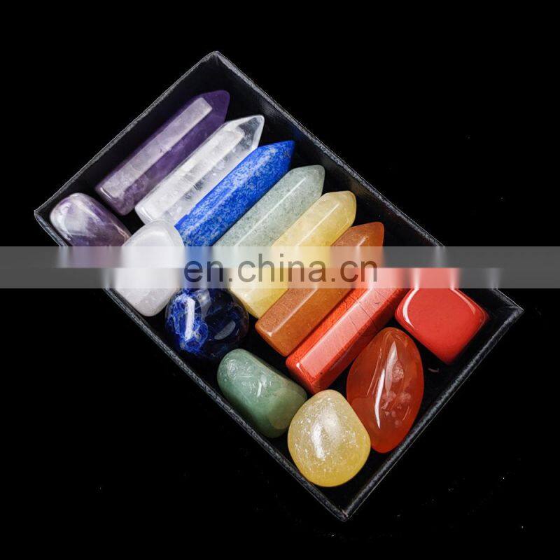 Other Promotional & Business Gifts Precious Meditation Methaphetamine Chakra High Quality Crystal Healing Stones Boxes Set
