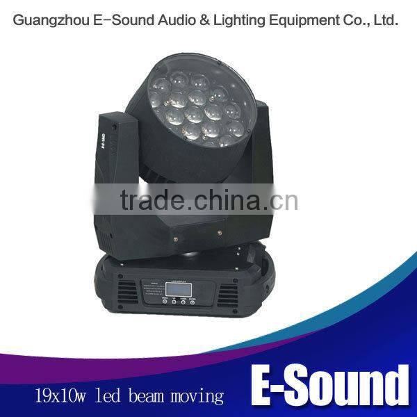 Strong and Brightness 19x10w 4in1 led moving head light with zoom