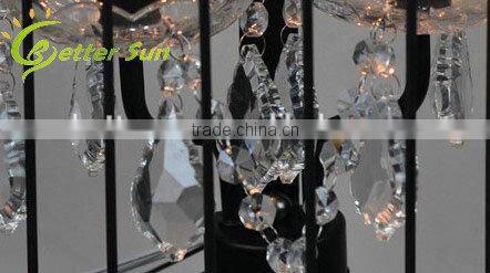 Rural Style Archaize Color 2 Lights Wrought Iron Cage Crystal Wall Lamp