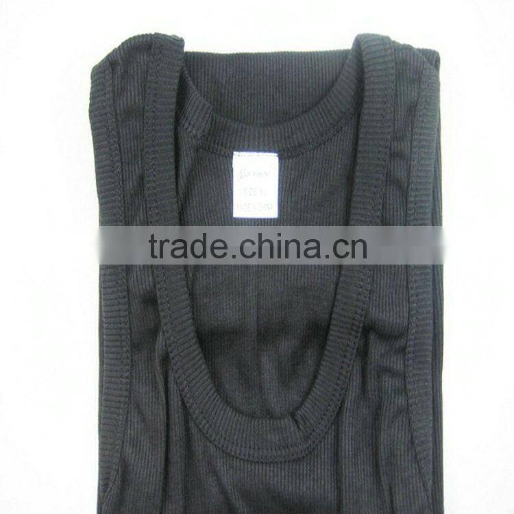 0.74USD Stock Cheappest Rib Cotton Men Singlet / Men Tops ( kcbx001 )