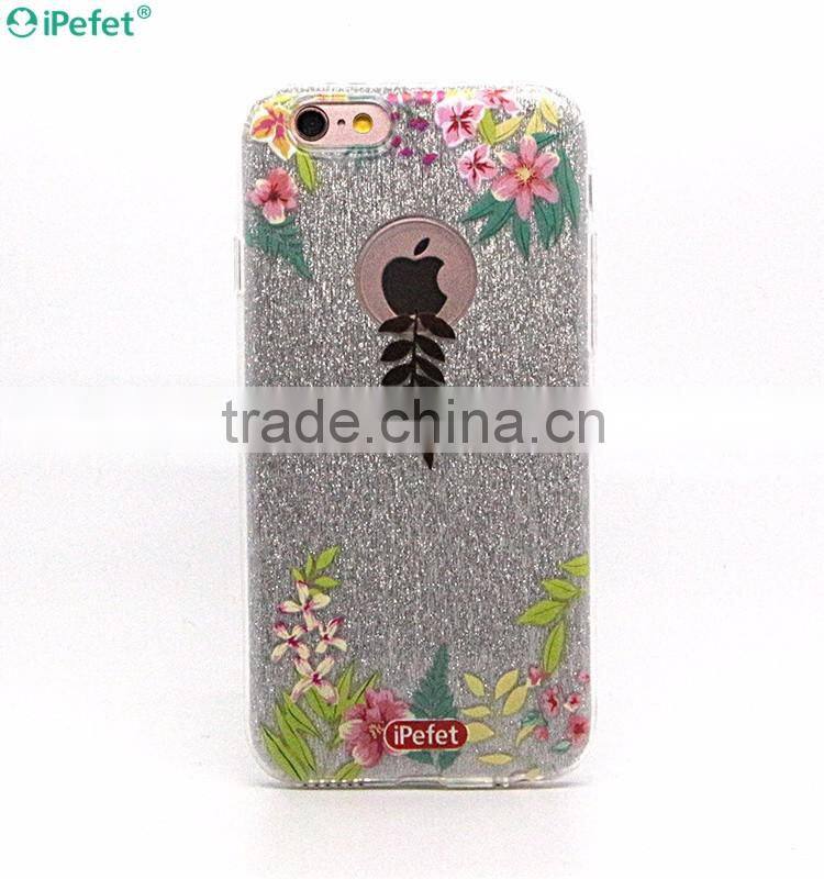 Hot selling flower pattern 3 in 1 design phone case for iPhone 6