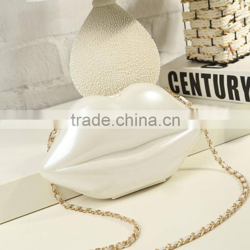 57 2016 New Arrival Big Lip Pu Leather Women's Clutch Chain Shouder Messenger Bags Evening Bag Red Lip Purse Women Handbags