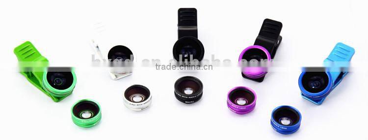 3 in 1 0.65x wide angle universal clip180 degree fisheye lens for iphone mobile phone