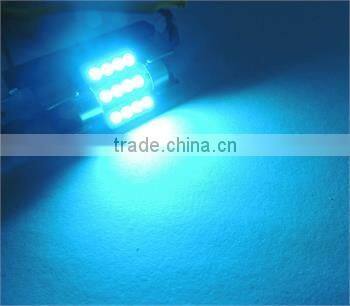 2X Aqua Blue 12SMD 1.25" 31mm LED Bulbs DE3175 DE3022 Car Interior lights LC-1