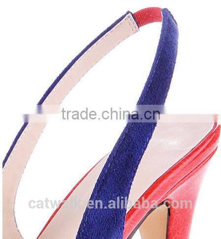 Hot style slingback blue women high heel platform shoes with red heels women shoes summer sandals