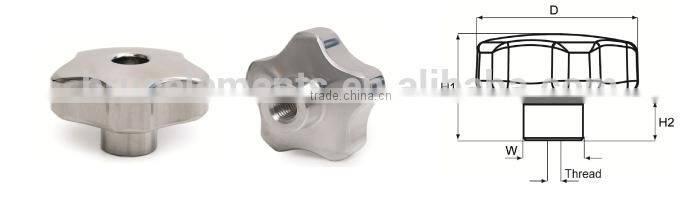 Aluminium Star Knobs DIN 5336 with Through Thread BE11.1056T