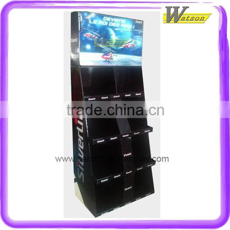 free floor standing good quality K3 +350g cardboard display stand for spotlight