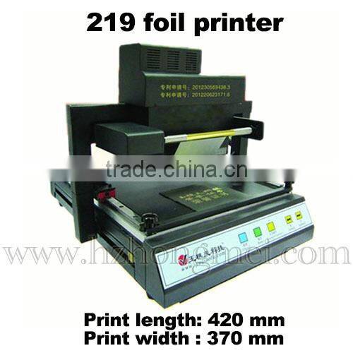 TJ 219 foil printer hot stamping machine leather,varnished cloth,wooden board