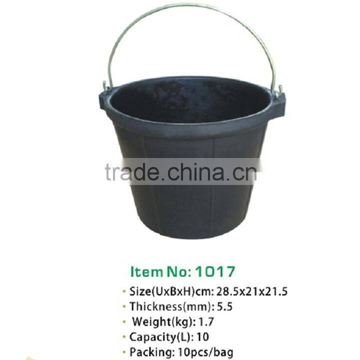 recycled rubber bucket,flexible rubber pail with steel handle