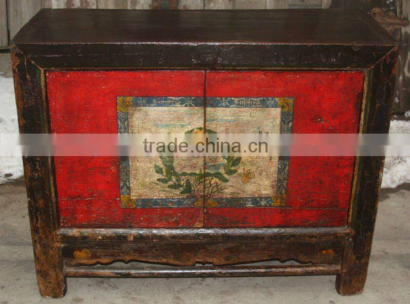 chinese antique two door mongolia cabinet