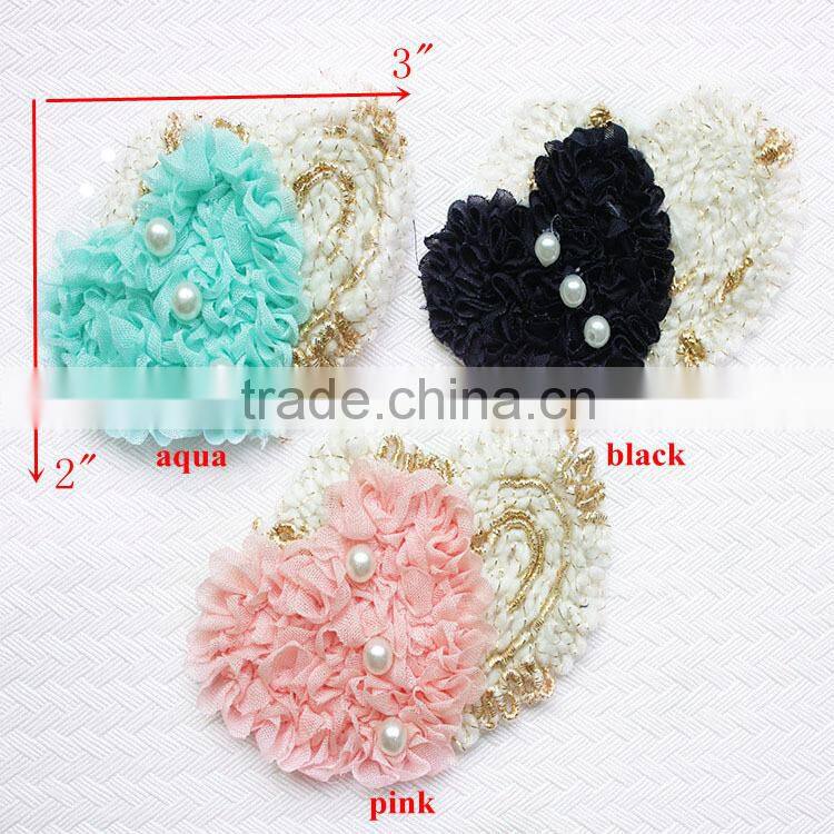 Individual Football Shabby Chiffon Non-frayed Flower With Football Elastic In Sales