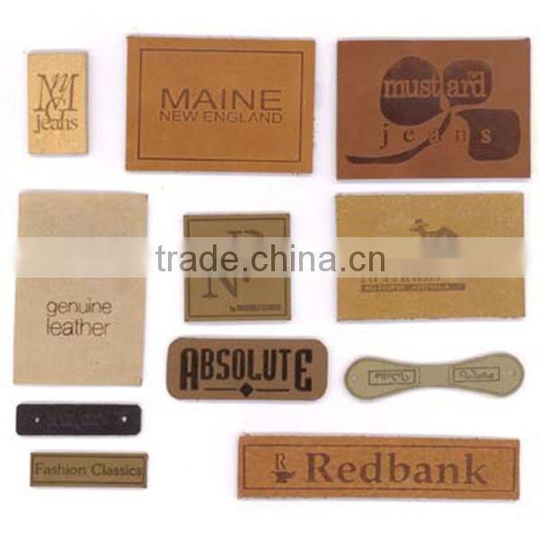 custom new style high quality PU leather labels for garment accessory
