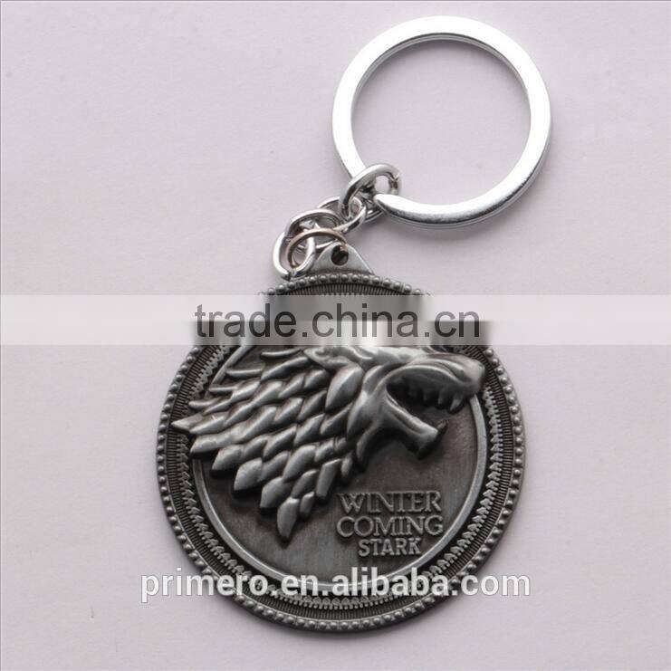 Game of Thrones Shield Round Coin Metal Pendant Key Chain Chaveiro Key Ring
