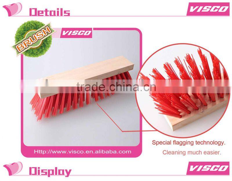 cheap plastic and wooden push broom, wooden brush, VB9-01-300