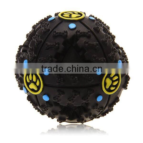 New Pet Dog Cat Food Dispenser Toy Ball Squeaky Giggle Quack Sound Training Toy Chew