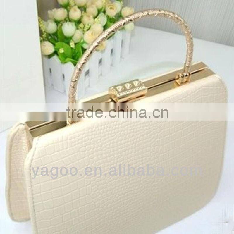 fashion so elegant new style metal handle clear belt cross body handbag
