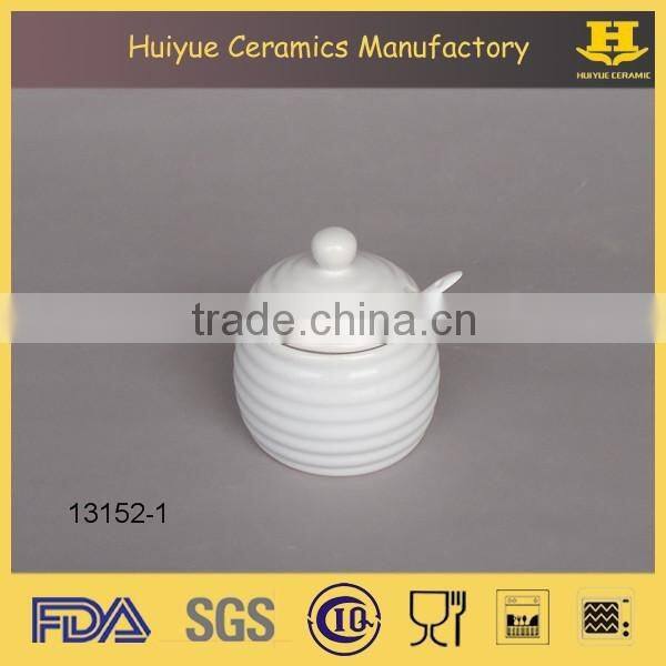 ceramic jar with spoon honey jar with spoon and lid