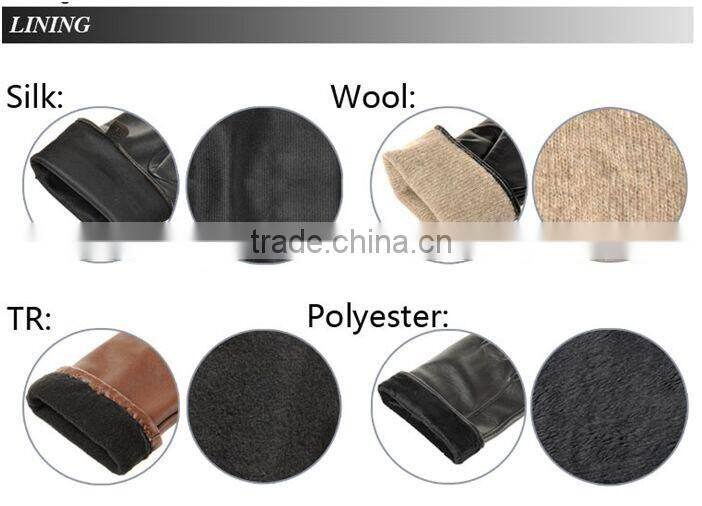 Gray plaid mirco velvet touch screen men gloves metal rivets