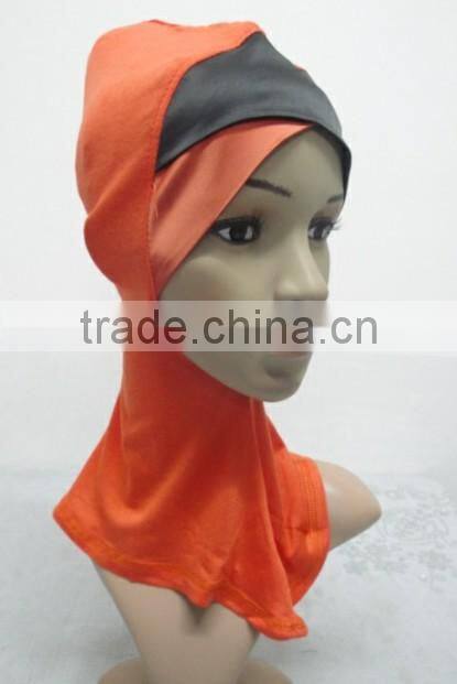 C049 new style both sides two color satin crossover ninja inner underscarf,full underscarf to cover neck