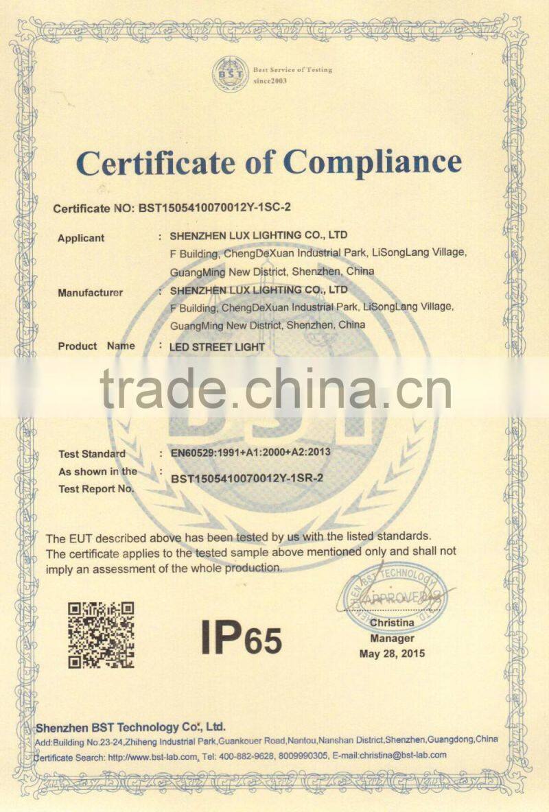 150W LED High Lumen Street Lamps, Meanwell Driver, Shenzhen Facotory, Promotional Price CE Rohs Approved, Super Slim Design