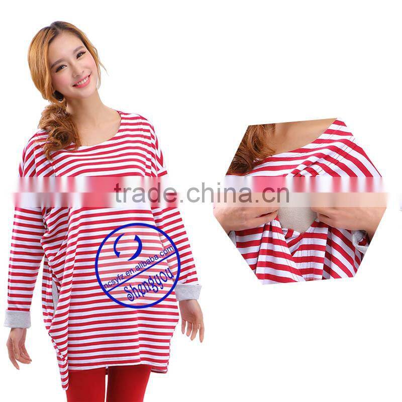 Custom short sleeve maternity clothes wear breastfeeding top nursing wholesale china