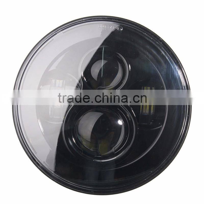 H4 40W 7Inch Round LED Headlight Hi-Lo Beam FIt 2007-2015 For J-eep For Wrangler JK TJ LJ Pure White DC12V-30V Waterproof