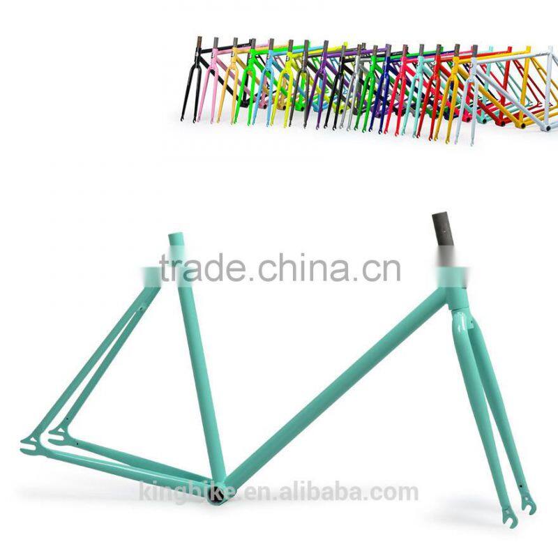 Old color single speed vintage fixie frame steel track bike frame lugged bike frame for track bike