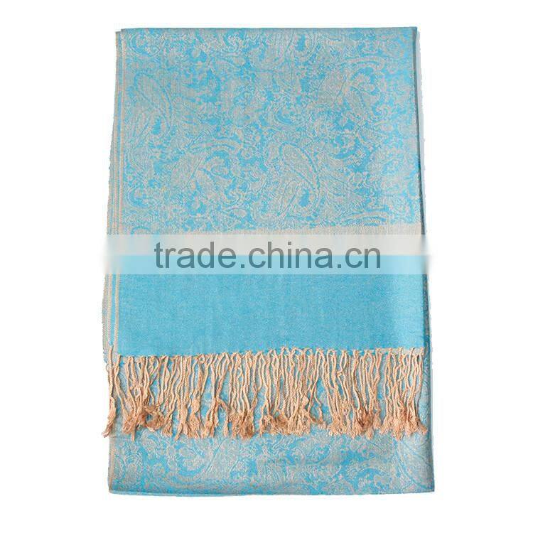 Fashion Reversible colors pashmina shawls canada Paisley Jaquard
