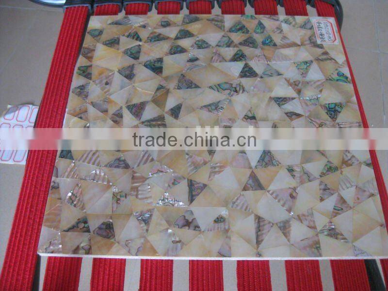 Irregular triangle mother of pearl seashell mosaic wall tile