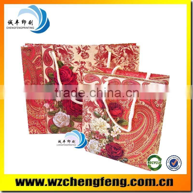 cookies packing paper bag with cotton handle festival paper bag packaging