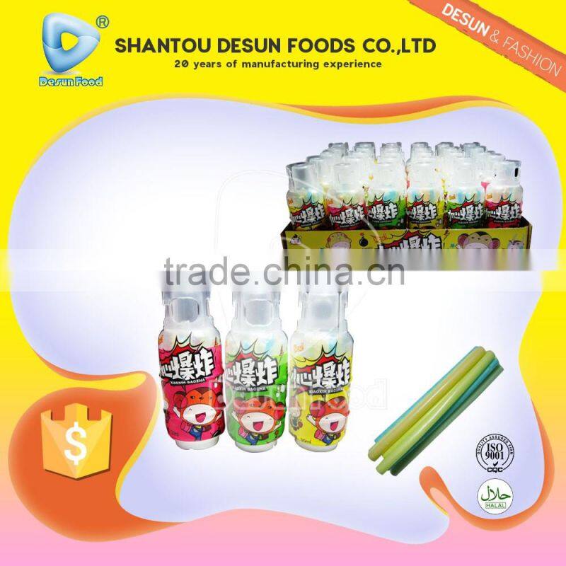 CC straw candy in gas jar bottle