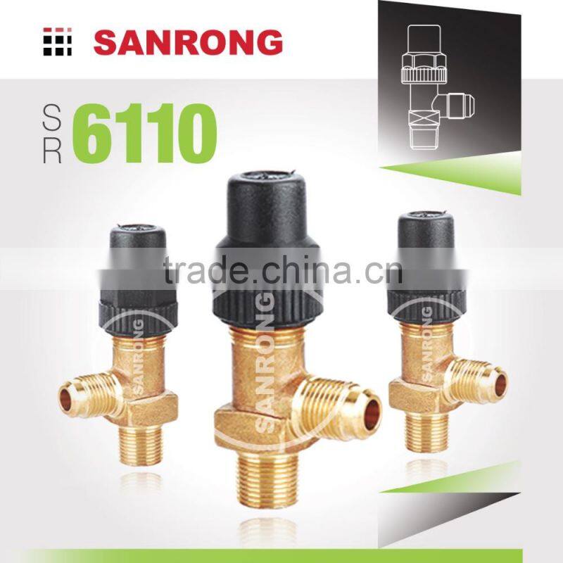 SR 6420 ODF Solder Welded Shut Off Valve for Refrigeration, 6410 Brass Manual SAE Threaded Shut Off Valve for Air Conditioning