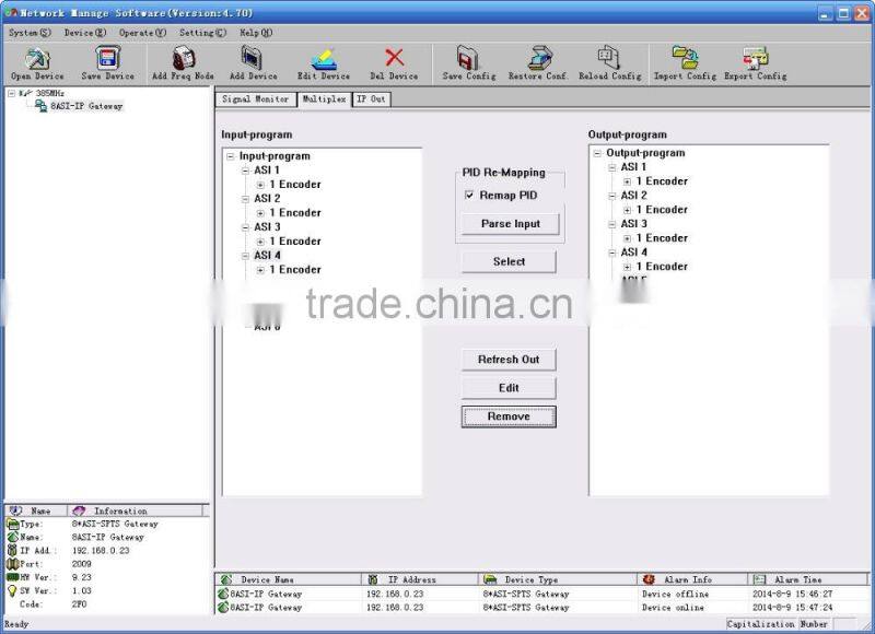 SC-2236 8*ASI-64*SPTS IP Gateway Multicast DVB