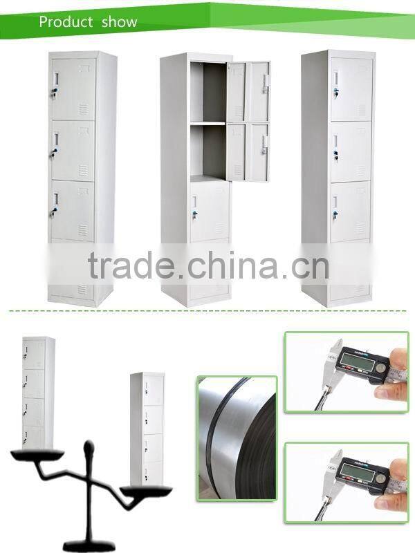 Single Column 4 Door Grey Steel Locker, School Clothes Closet