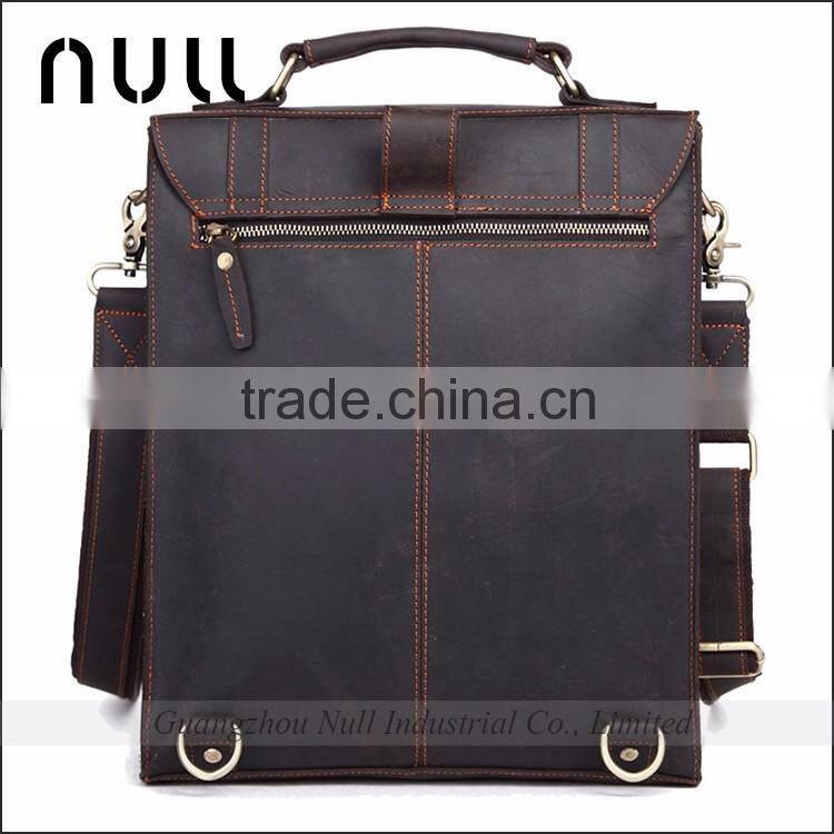vintage men's genuine leather military backpack
