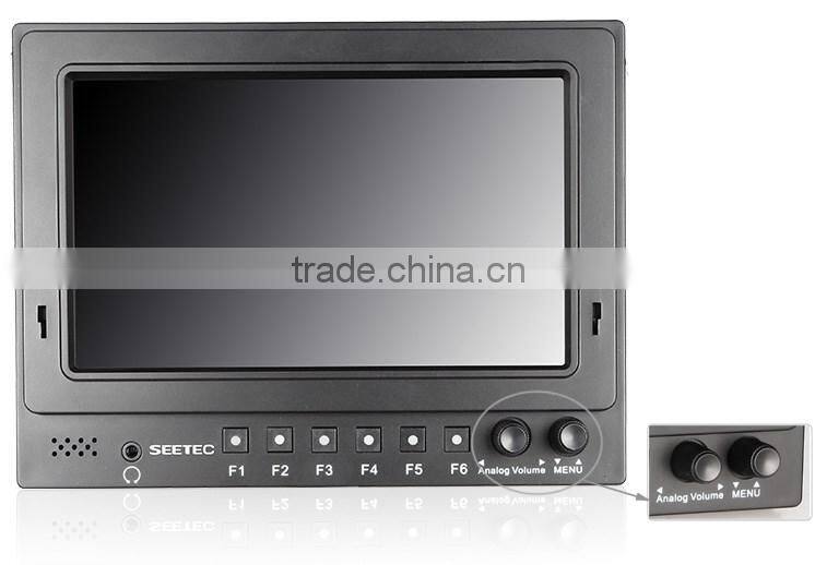7"broadcast video display HDMI input and output resolution 1024X600 1080p sdi monitor