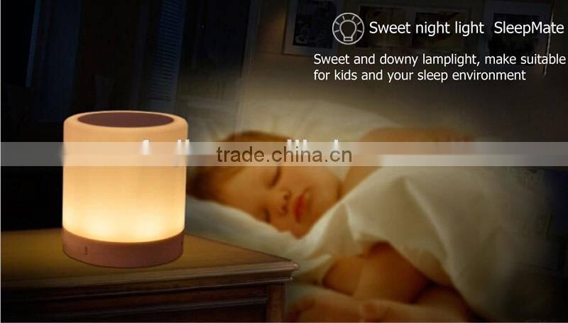 portable bluetooth 4.0 smart touch music light speaker with colorful light for iphone/android app