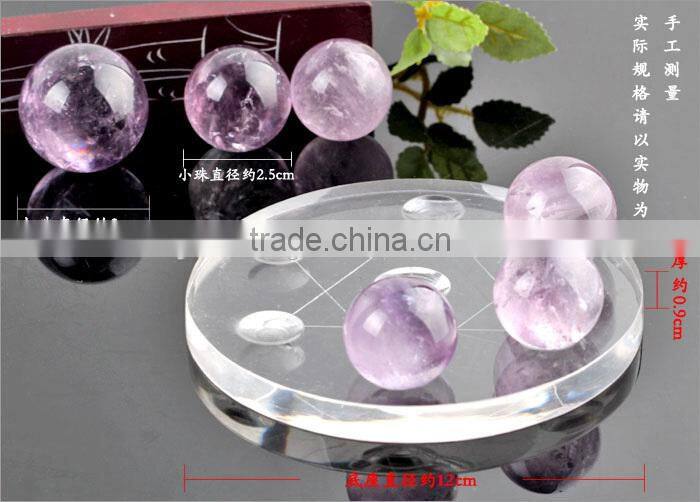 7 Purple Crystal Balls on Star of David Crystal Base