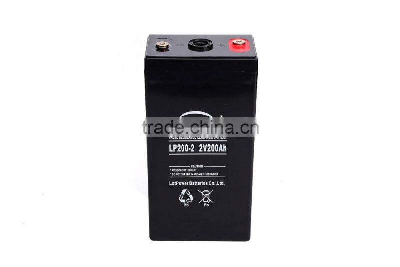 2v Voltage Lead Acid Battery 2v 200ah For Solar / Wind System Use