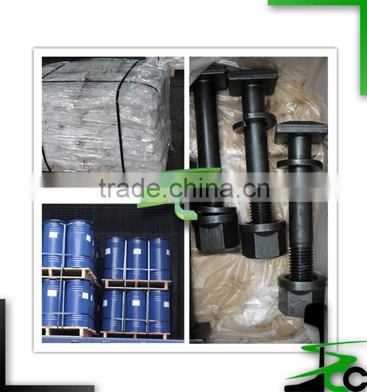 Railway track bolt with nut and washer