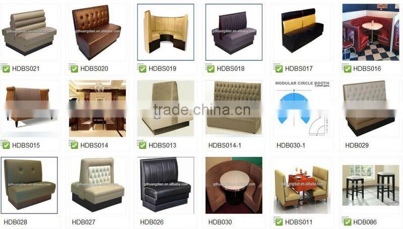 PU leather booth sofa, restaurant booth, orange leather sofa HDBS392
