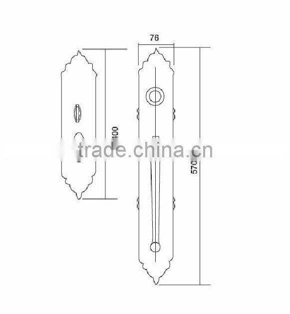 External Pull handle Main Door Lock Entry Set American Profile Cylinder Lock