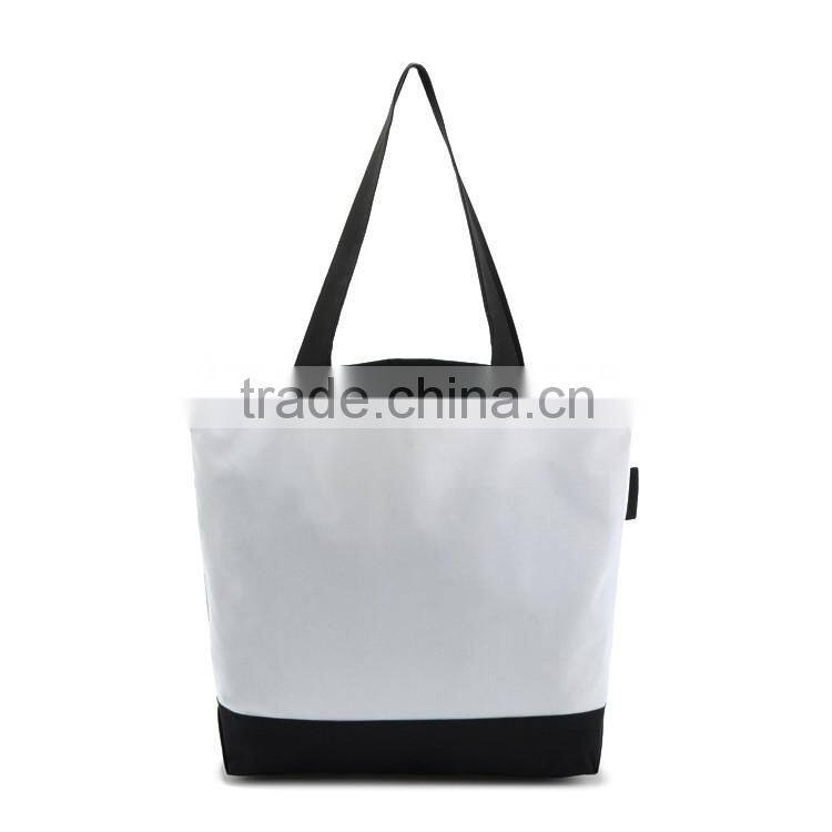 High quality 2016 fashion polyester waterproof promotional cheap logo shopping bag