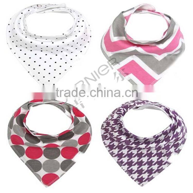 New design fashion manufacturer cotton baby bandana bibs baby bib