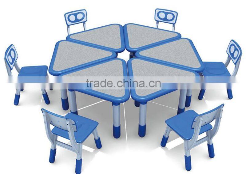 kids plastic adjustable height table and chair nursery school furniture